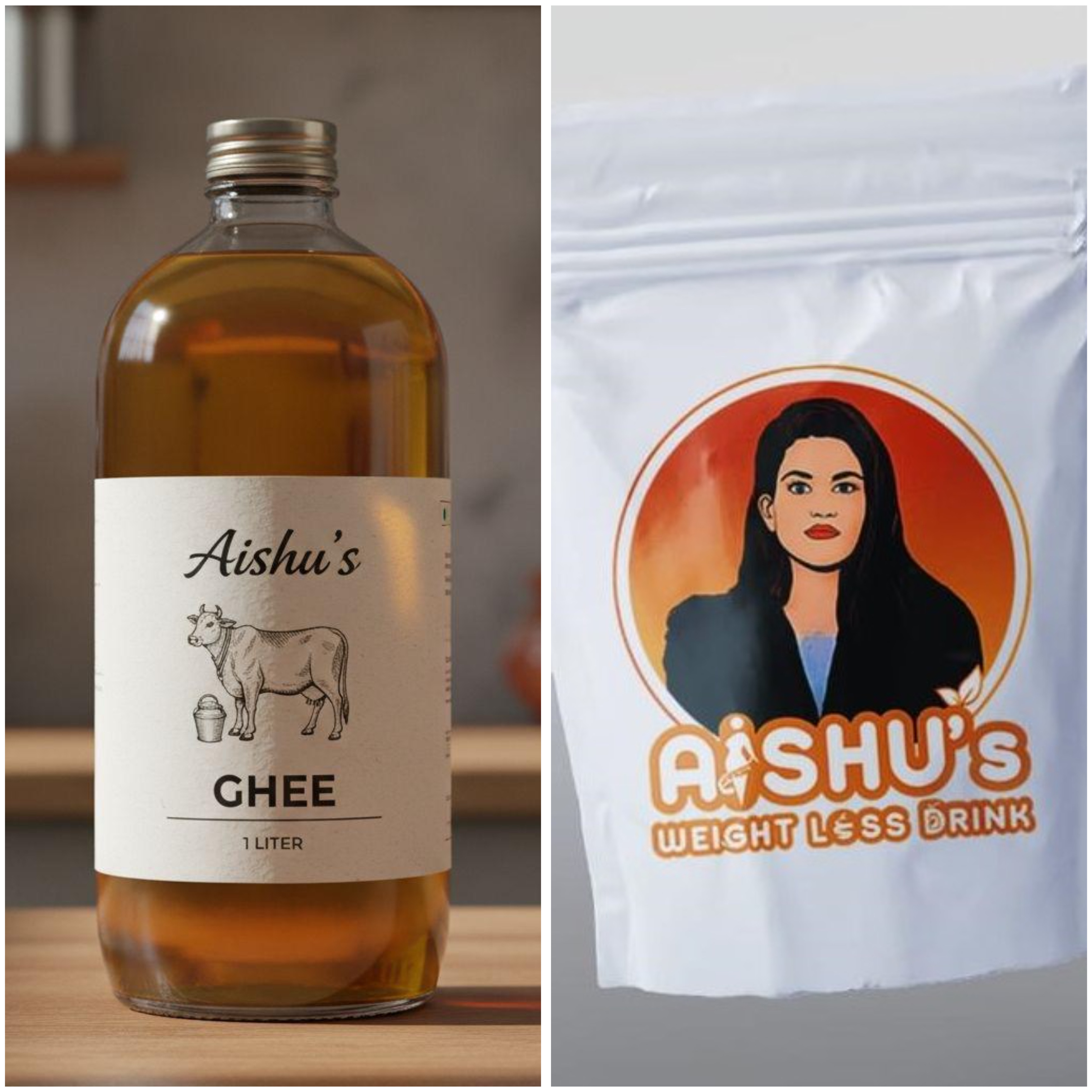 Weightloss powder 500gms and cow ghee 1ltr combo