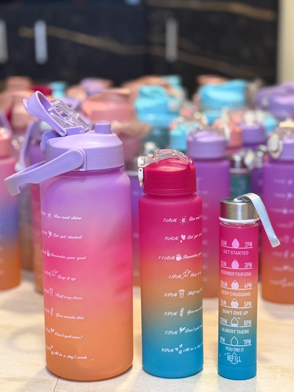 Fitness motivation water bottle combo